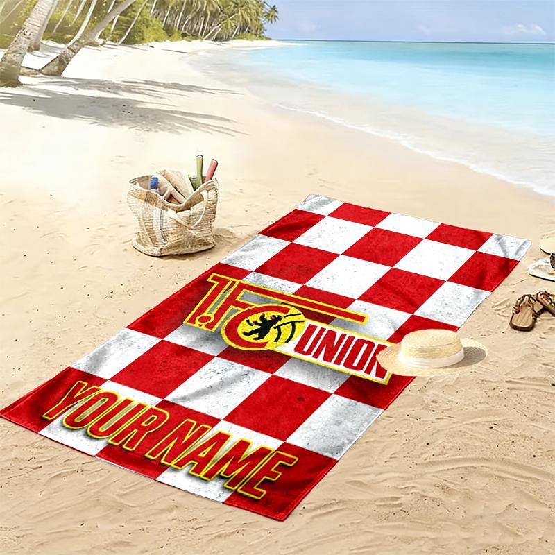 Asciugamano da Spiaggia Personalizzato con Nome 1 FC Union Berlin, Asciugamano Grande Morbido Asciugatura Rapida per Spiaggia Campeggio Nuoto_xia
