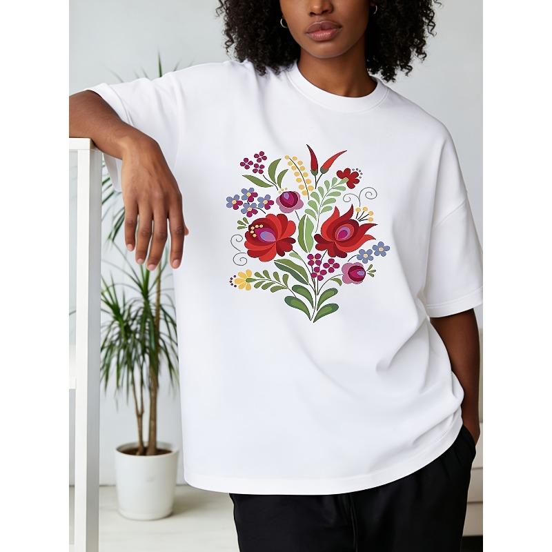 Plus Size - Plus Size - Plus Size - Plus Size - Plus Size T-Shirt, Eastern European Folk Art Style S белый