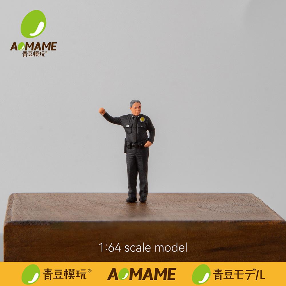 Vor 1/64 Lapd Polizei Set Harzfiguren, 3D Gedruckte Amerikanische Straßenkulisse Miniaturmodellbausatz für Diorama Display