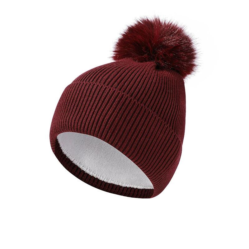 Autumn Winter Knitted Hat Scarf Two-Piece Set Women's Velvet Wool Hat Warm Pullover Hat Long Scarf Set