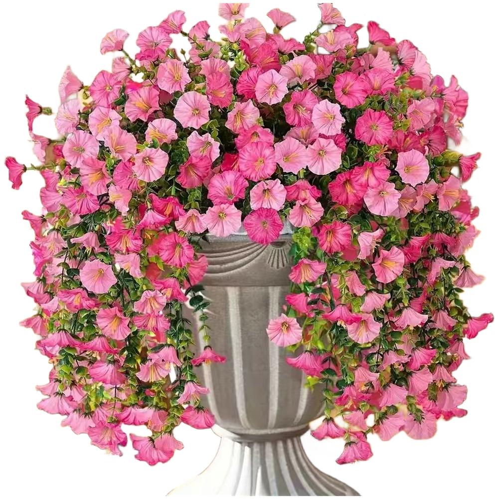 

1 Pc Morning Glory Faux Flowers Made From Silk With Eucalyptus Leaves For Wedding Terrace Decor And Outdoor Styling