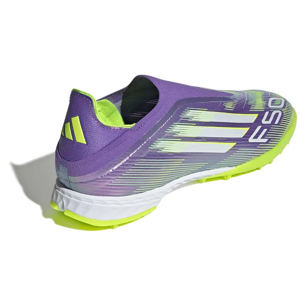 Adidas f50 pro tf soccer shoes laceless Purple/White
