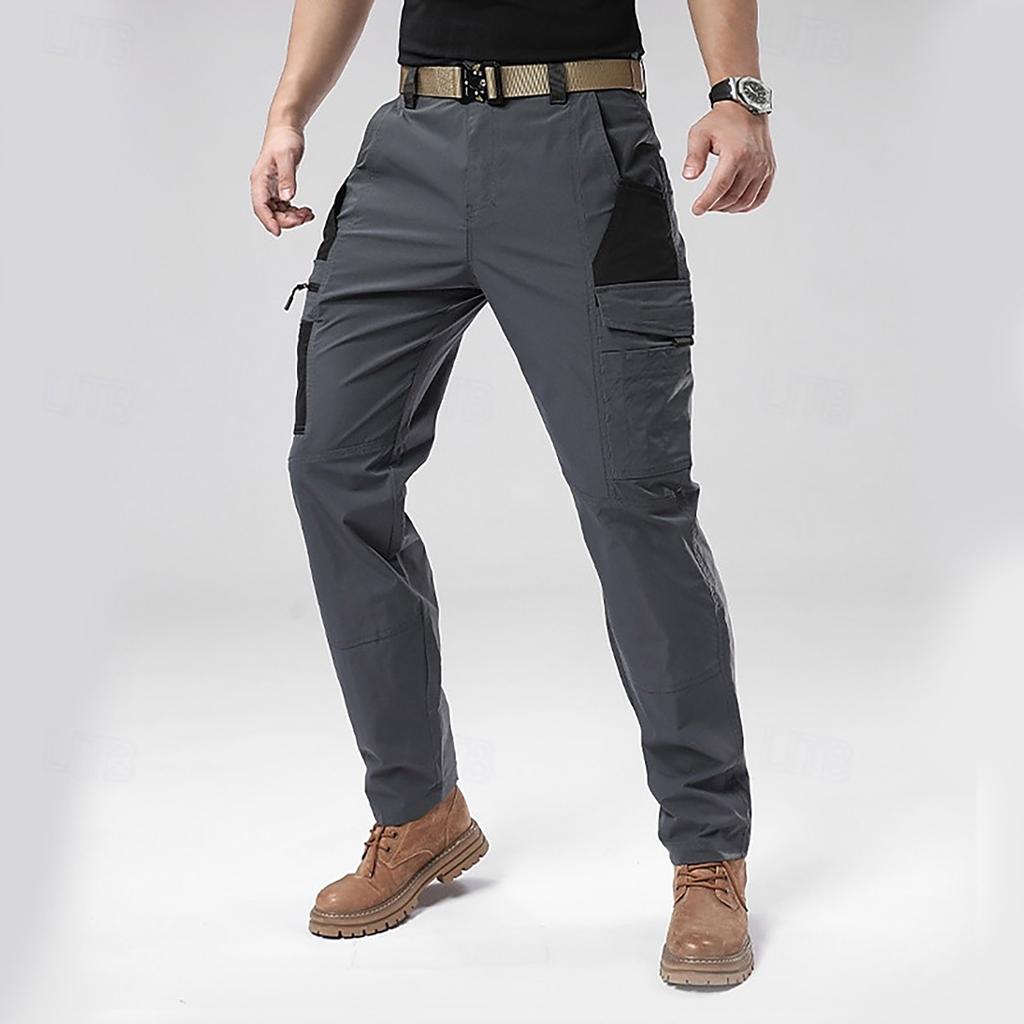 Men's Overalls Drawstring  Multi Pocket Casual Pants Hiking Pants Cotton Twill Pants