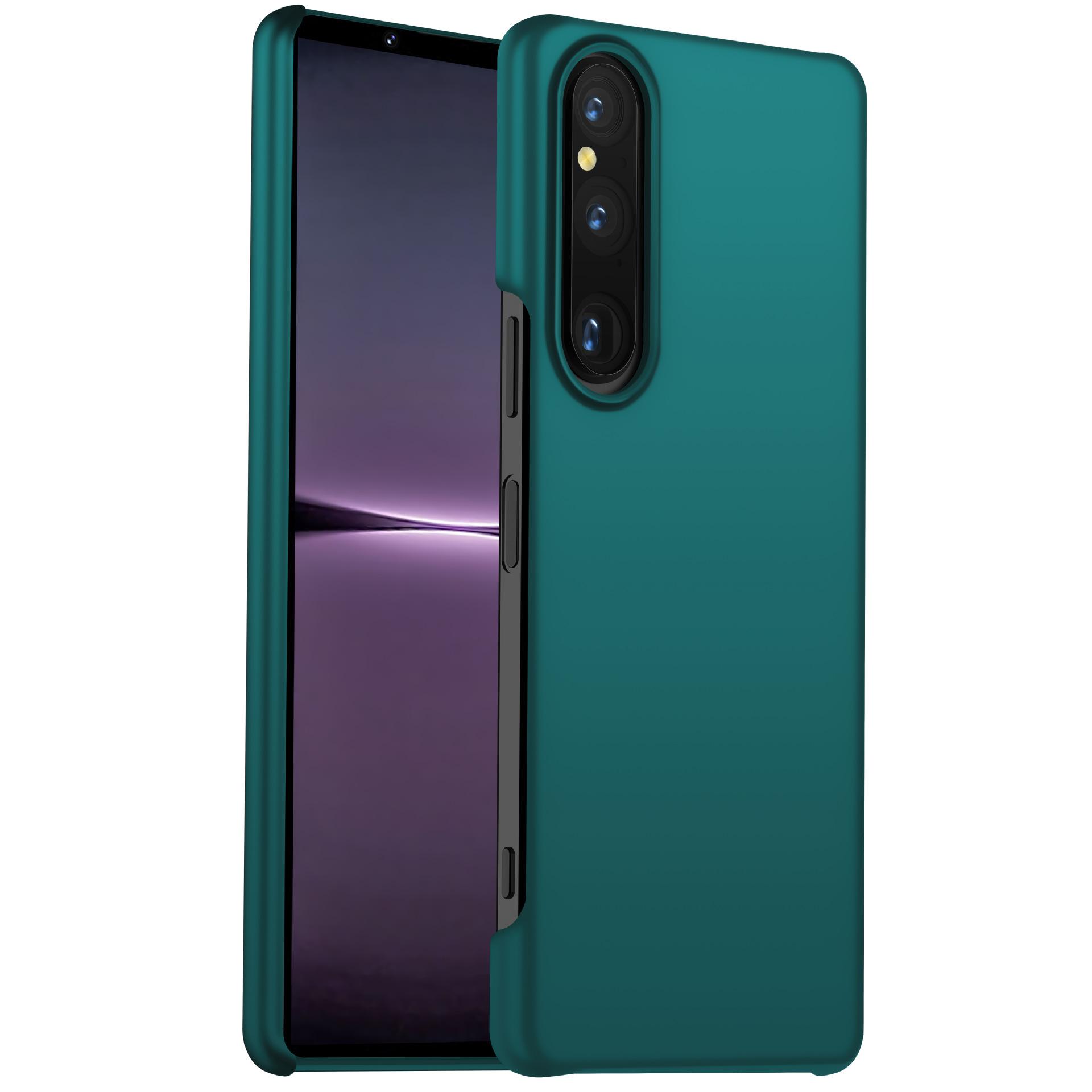 

For Sony Xperia 1 V Solid Color Shockproof Phone Case Hard PC Cell Phone Cover Green