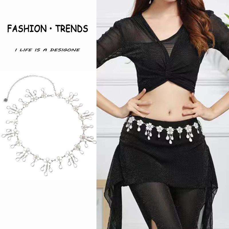 Metallische Kettengürtel für Damen mit Quasten und Strasssteinen Sommer Modeaccessoire