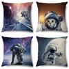 Dekoration für Zuhause Astronaut & Katze im Weltraum Muster Kissenbezüge Muster Kissenbezug Geeignet für Sofa Schlafzimmer Auto Kissenbezug