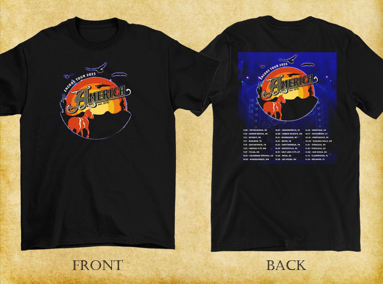2 Sides America The Band The Encore Tour 2026 Shirt Black Unisex S-5XL E2214 XL