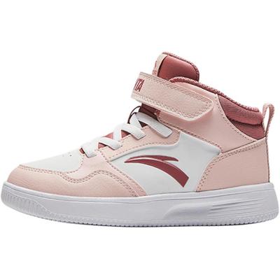 Kids Synthetic Leather Fashion Versatile Lightweight Shock Absorbing High Top Kids Skate Shoes Kids Skate Shoes White Pink A22439983-1