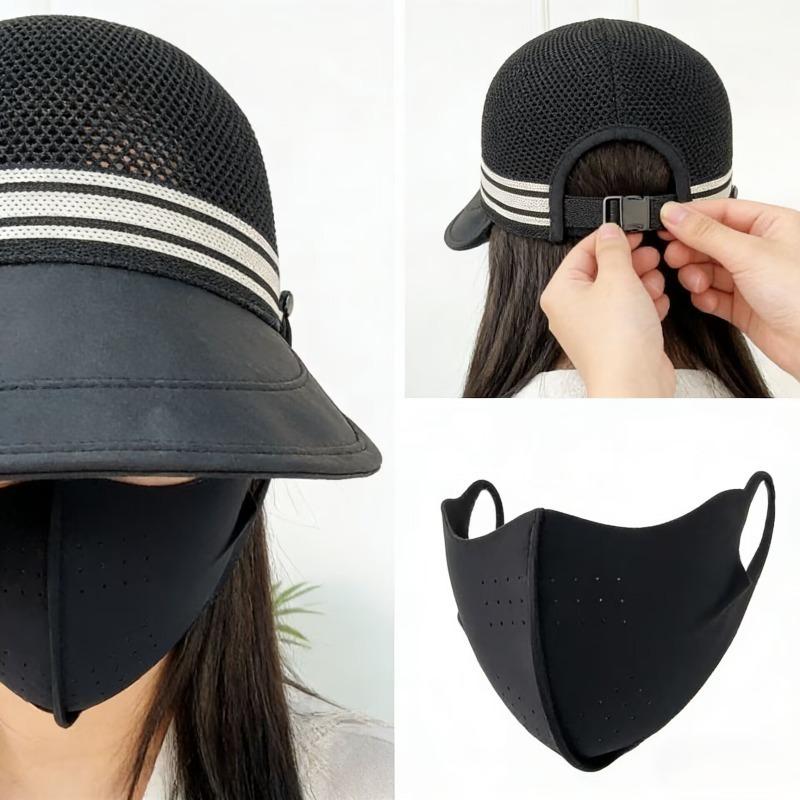 Summer Sun Hat Women Men UPF50+ UV Protection Foldable Mesh Baseball Cap Removable Face Mask Outdoor Fishing Hiking Caps