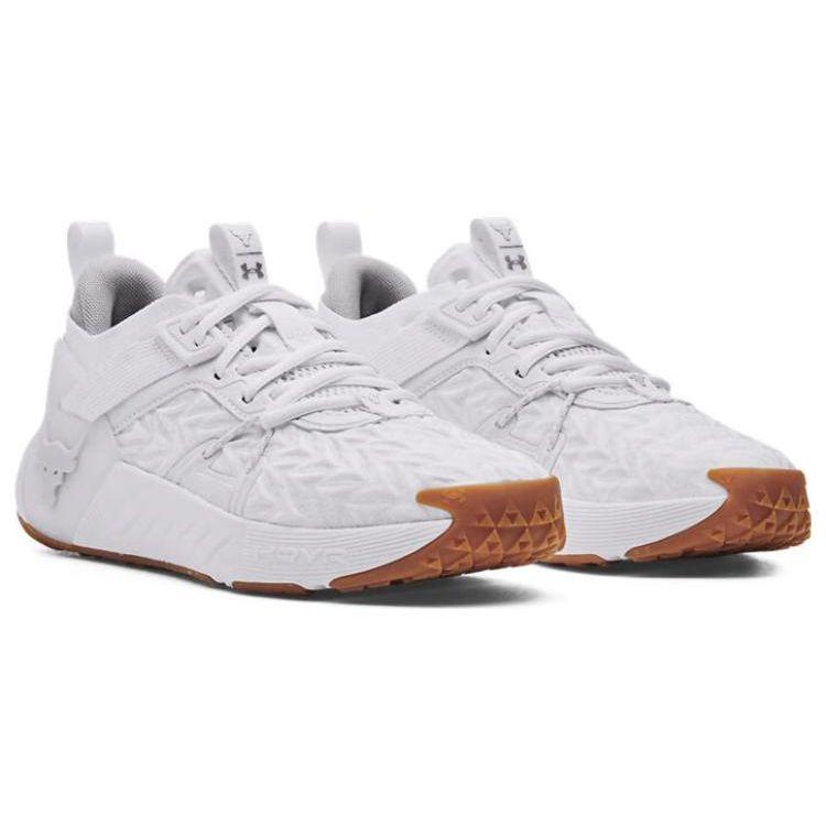 Under Armour Project Rock 6 White Halo Grey Women Sneakers 3026535-100
