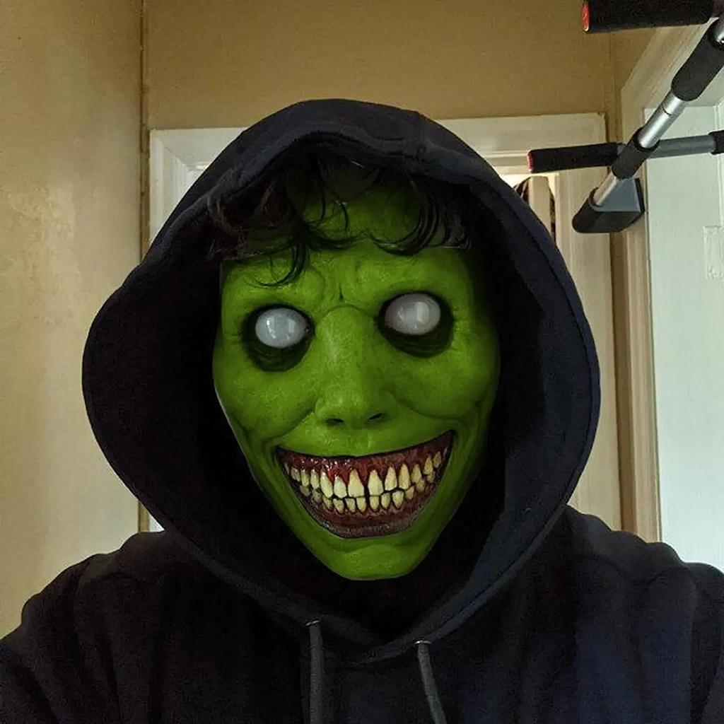 Halloween White Eyed Devil Mask Reusable Adjustable Scary Mask Smile Exorcist Mask Halloween Party Decoration Maskscarnaval mask
