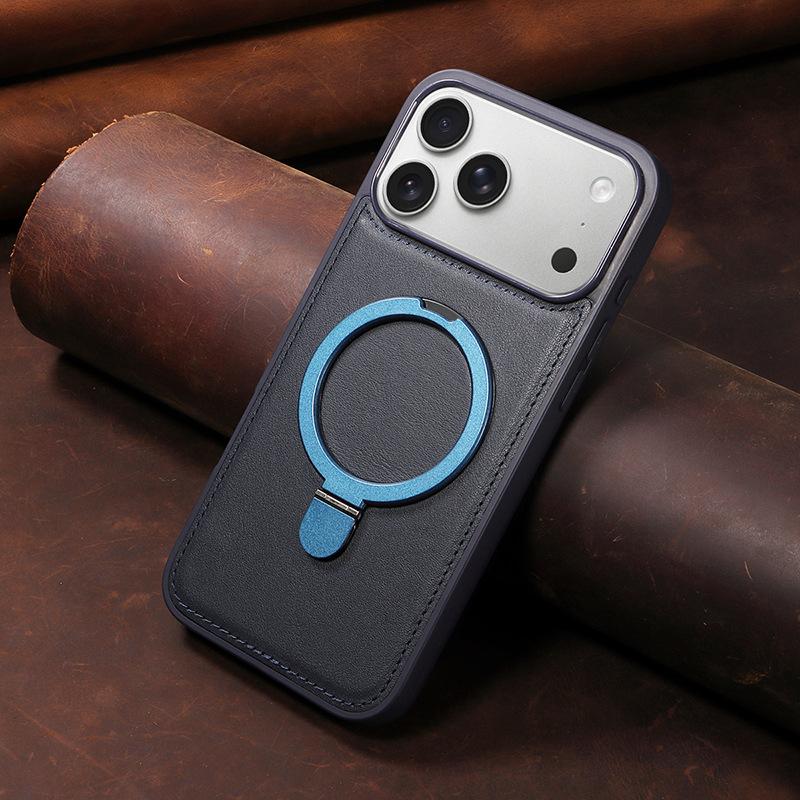 The new simple solid color mobile phone protective case is used for the back cover magnetic mobile phone case of the mobile phone wireless holder.