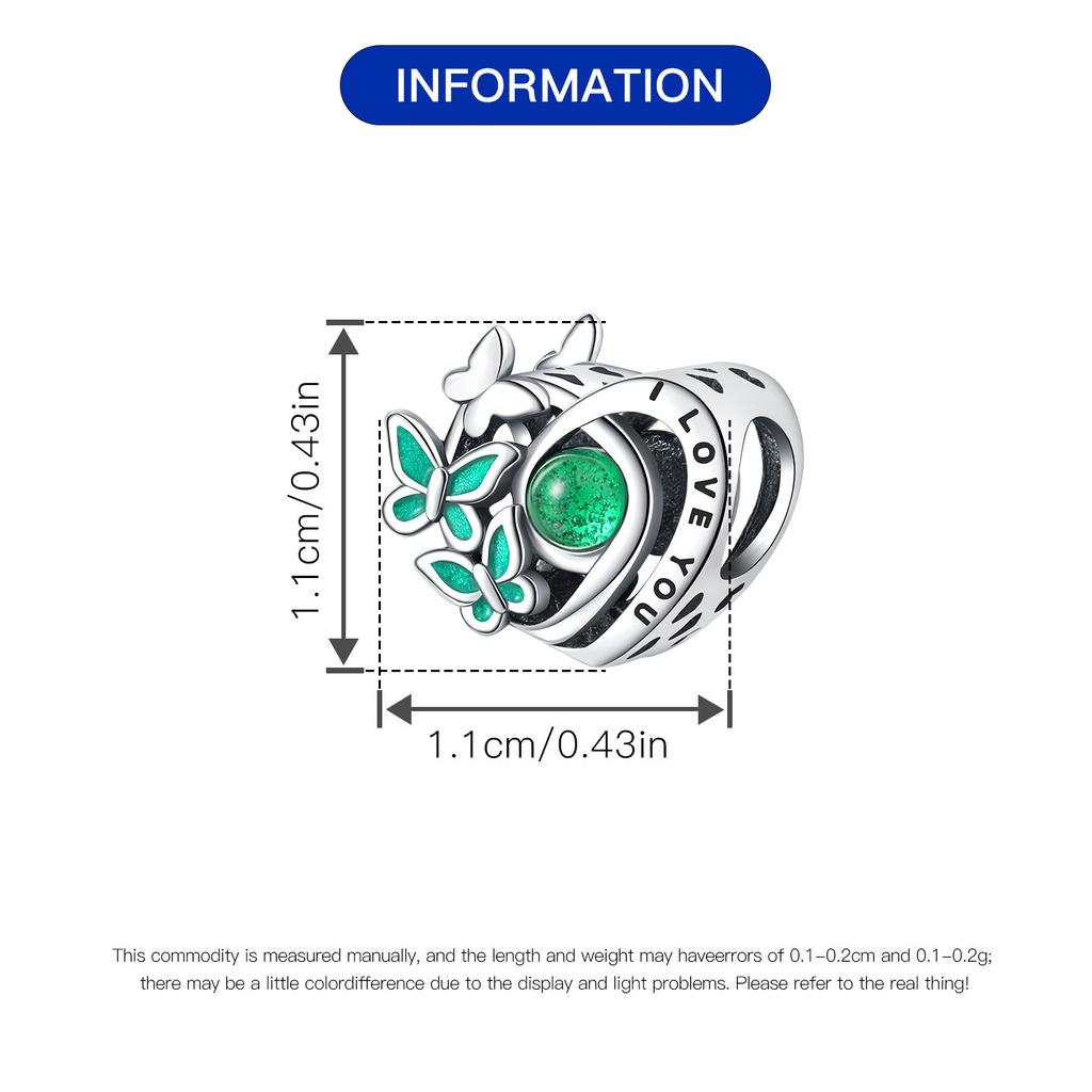 Bead Charms copper Charm Bead Charms Authentic Green Butterfly Insect Bead Charms Compatible With Bracelets Jewellery Diy Women Fine Gift Accessory