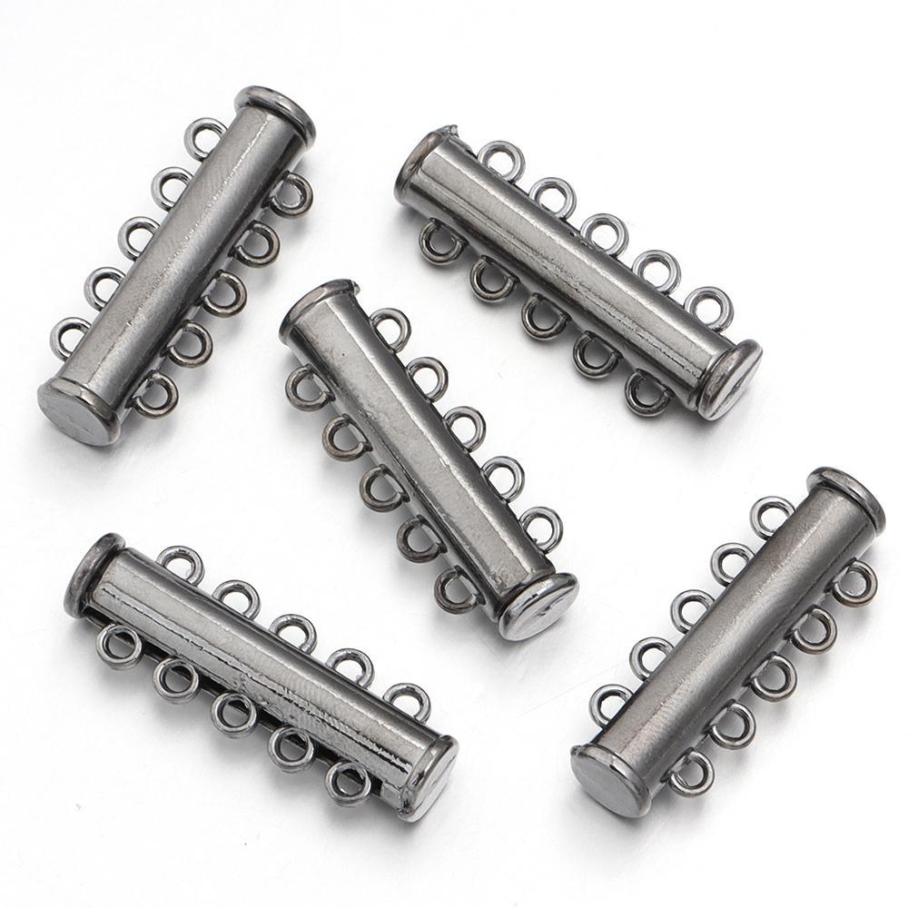 5Pcs 2/3/4/5/6/8 Holes Strong Magnetic Clasps Slide Tubes Lock Clasp Connectors DIY Bracelet Necklace Buckle Hook Jewelry Making