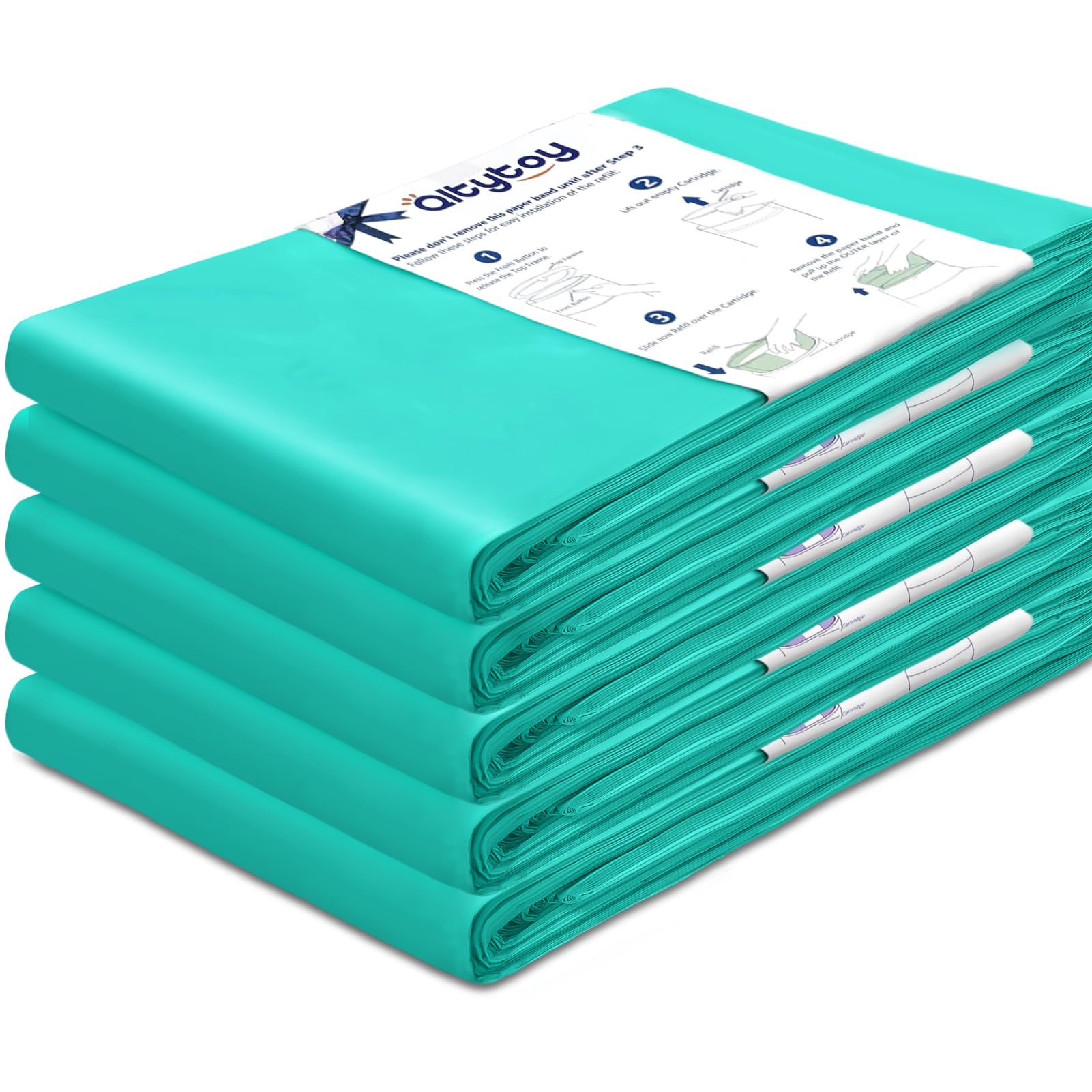 

Diaper Pot Replacement Compatible with EZkan Diaper Set of 5 Roll, (EZ270) Pails, (Compatible), Odor-Blocking [Unscented]