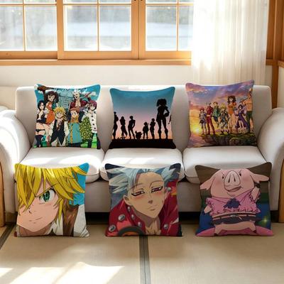 Anime The Seven Deadly Sins Pillow Cover Soft Decor Throw Pillow Case Xcm Couch Home Decor for Living Room Sofa Party Gift