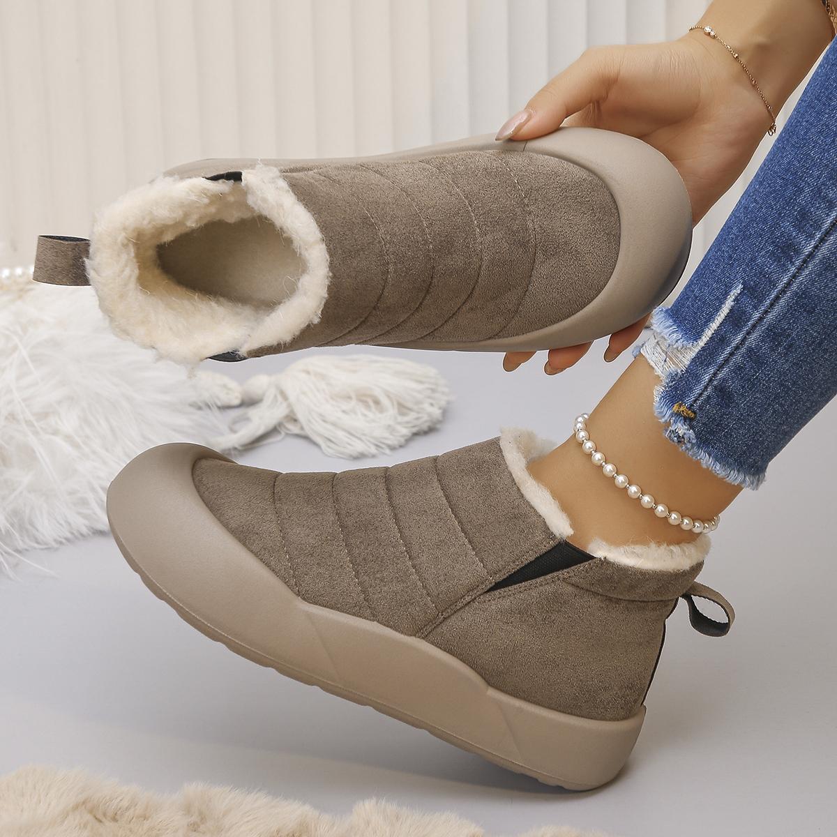

2025 Women Ankle Boots Winter Plush Warm Thick Bottom New Warm Snow Boots Anti Slip Comfort Outdoor Cotton Shoes Women 36 хаки