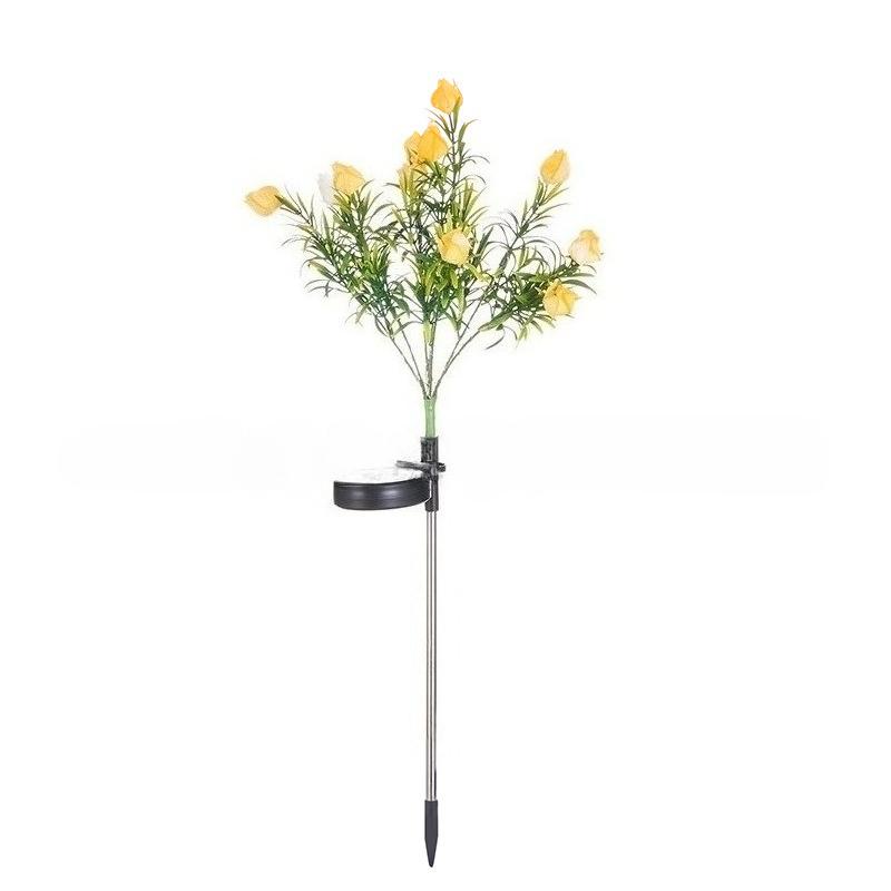 Solar Powered Gardenia Fairy Lights Outdoor Waterproof LED Simulation Flower String Lights for Patio Lawn Decoration Ambiance