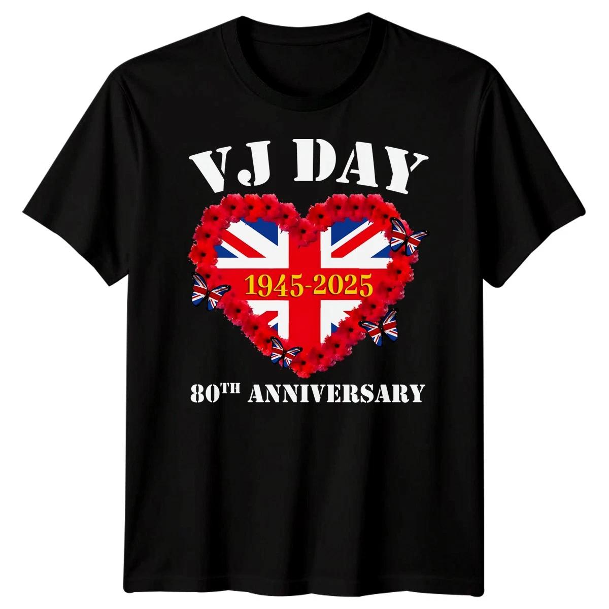 VJ Day 80th Anniversary 1945-2025 Commemorative Tee Men Womens Graphic Shirt XL