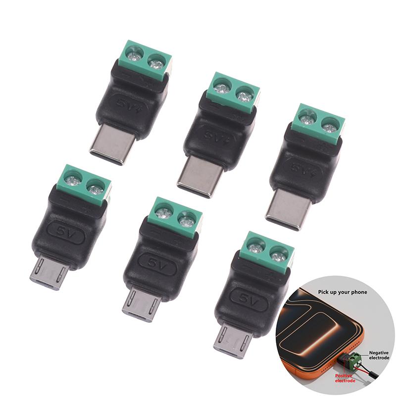 1/3Pcs Usb C Adapter Male 2 Pin No Solder Electrical Equipment Solderless Connectors For Industrial Scientific Repair Charging