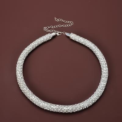C221 Collar Nuevo Exagerado Moda Versátil Personalidad Femenina Pedrería Gargantilla Corta