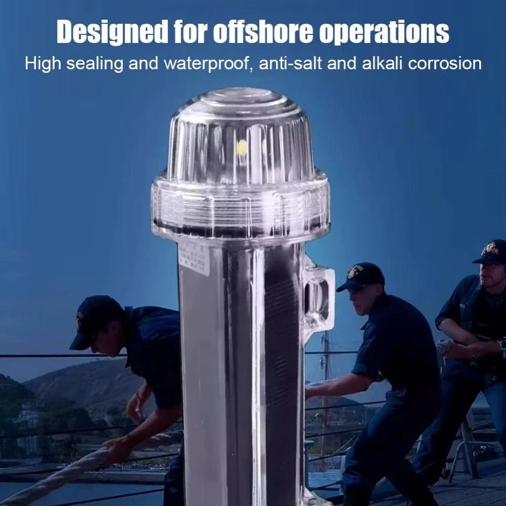 Tricolor Light Solar Ocean Signal Light Solar Powered High Brightness Navigation Signal Light Magnet Switch Strobe Flash