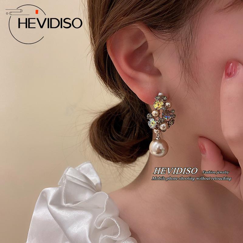 Pendientes De Mujer Con Borlas De Perlas De Aguja S925 De De Pendientes De Mujer Con Borlas De Perlas De Aguja S925 De De