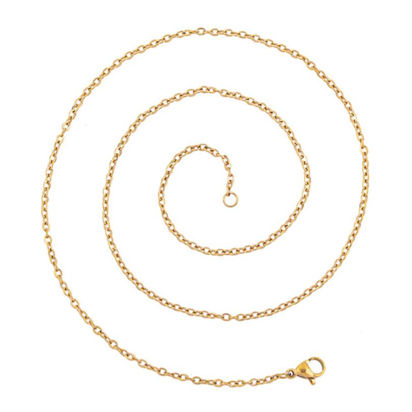 5pcs 60cm Long Chain For Jewelry Making Supplies Rainbow/Silver/Gold Color Stainless Steel O Chains Around Neck Necklac DIY Bulk