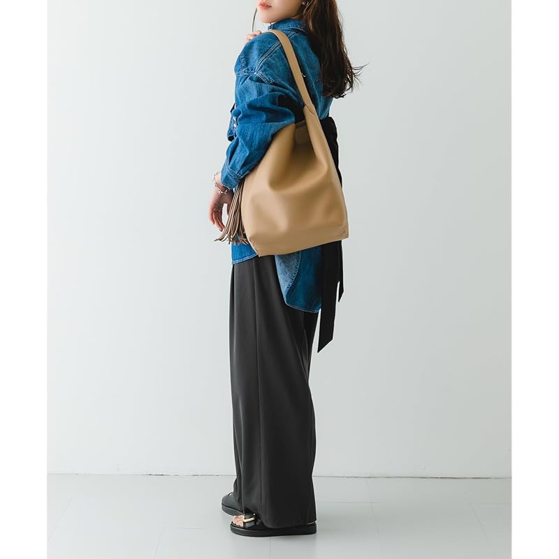 [Rodesco] Tasche Tote Bag Einfache Ein-Griff-Tragetasche mit Quaste Damen XX46-2AW2505 BEIGE one