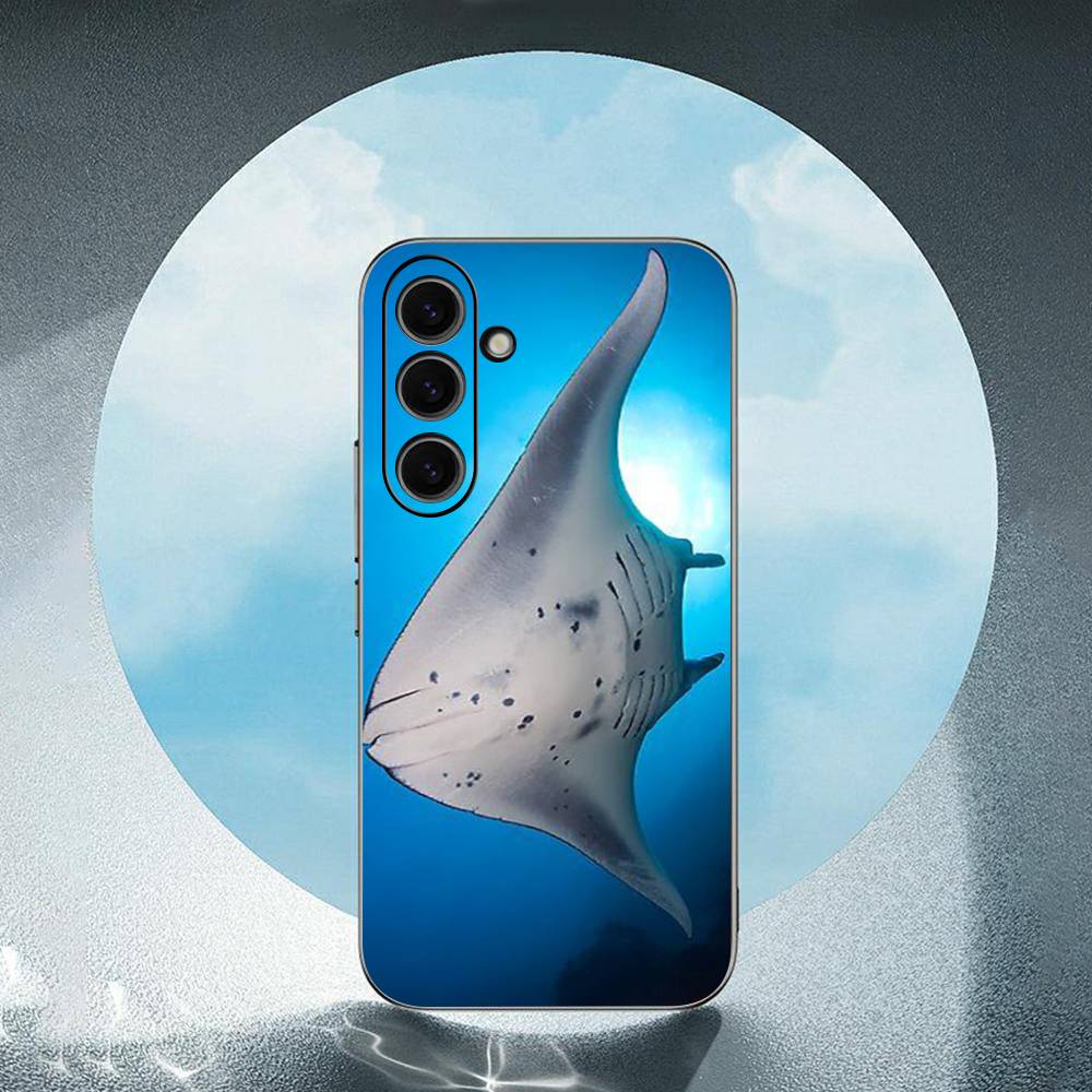 

Animal Manta Ray For Samsung Galaxy S25 S24 S23 Ultra S22 S21 Plus S20 Black Soft Silicone Protective Case SamsungS21ultra