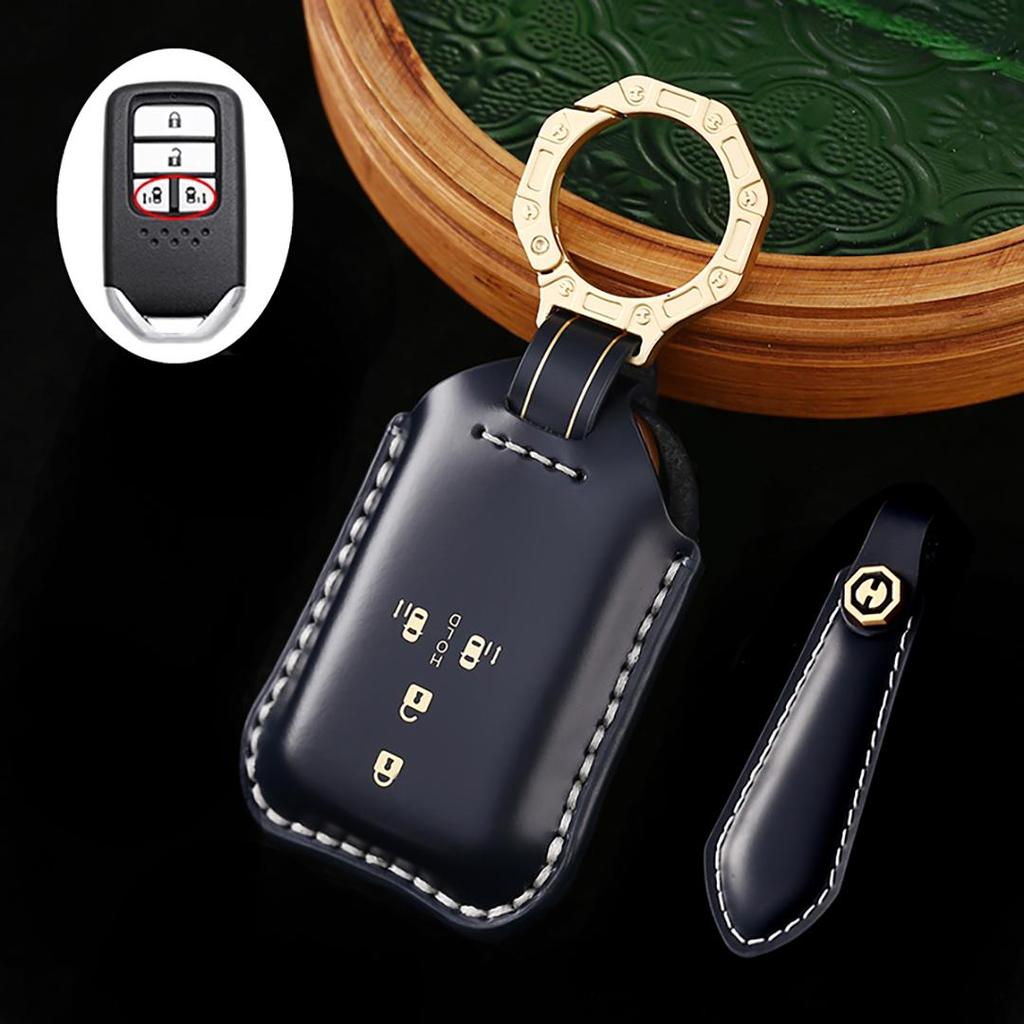Honda Accord Civic CRV Pilot Odyssey Handmade Cowhide High-End Car Key Cover keychain