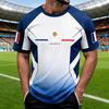 Men's France Soccer Fan Printed Short Sleeve Neck T-Shirt