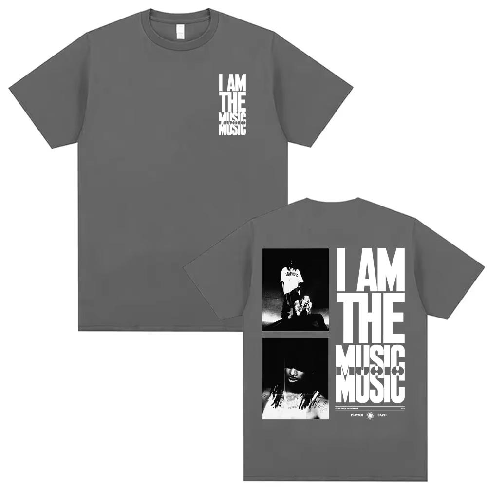 Playboi Carti I AM MUSIC Album Cover T Shirt Men Clothing Harajuku Hip Hop Street T Shirt Male Springsummer pure Cotton Tshirt