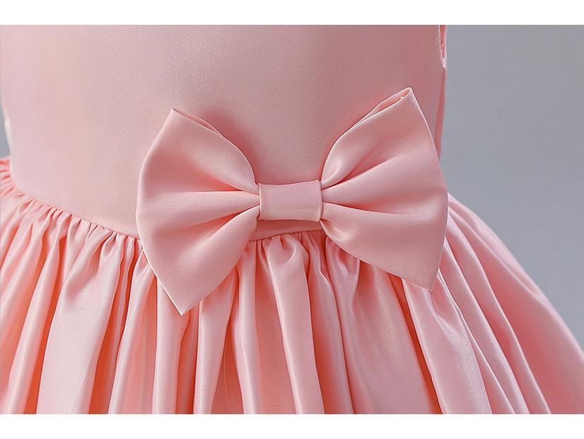 European & American Baby Girl's Satin Birthday & Flower Girl Dress with Big Bow