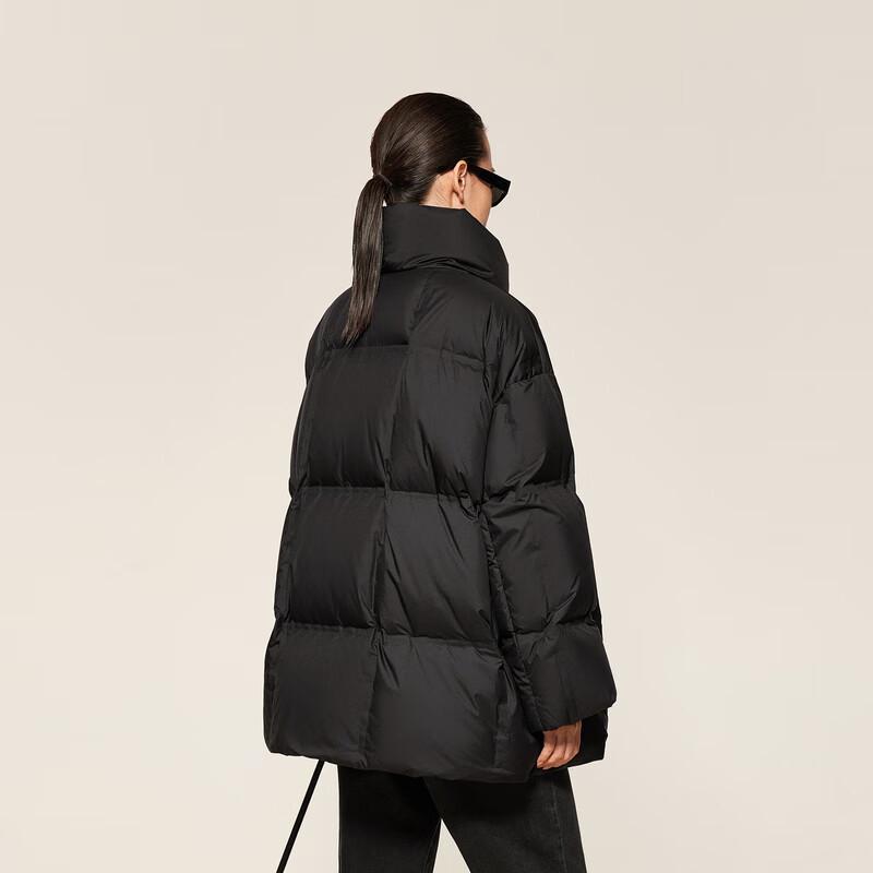 

LESS 2024 Зимняя куртка пуховик свободного кроя со стойкой воротником средней длины