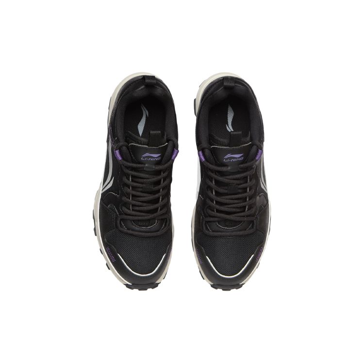 Li Ning Outdoor Comfortable Reflective Low Top Running Shoes Women sneaker Black Gray ARDR008-4