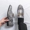Men Printed Loafers Leather Individuality Formal Business Shoes Wedding Dress Prom Shoes Over Sized