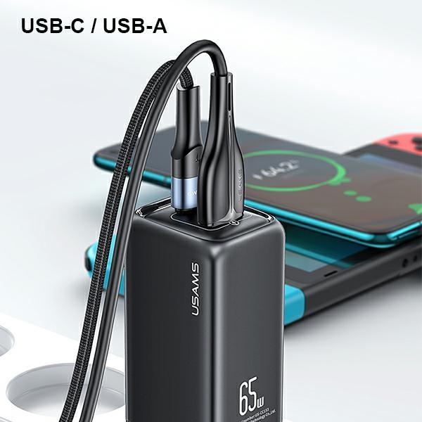 Usams Ład. Siec. 1Xusb-C+1Xusb T47 65W(Only Head) Pd Fast Charging Super Si Biały/White Cc153Tc02  (Us-Cc153)