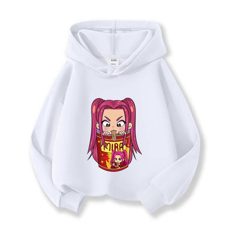 2025 Witcher Team New Children's Fashion Street Style Hoodie Casual Versatile Cartoon Printed Girls' Hoodie Sportswear