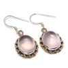 Natural Rose Quartz Gemstone 925 Solid Sterling Silver Gift Earring 1.50" I4q60