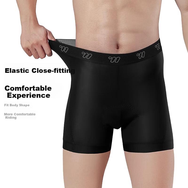 Bicycle Riding Shorts with Foam Cushion, Shock-Absorbing, Breathable, Quick-Drying Road Bike Gear, Black, Size M