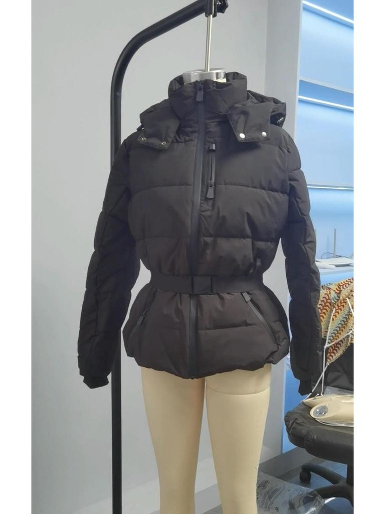 Ski Series Fashionable Waist-Cinching Down Cotton Padded Jacket