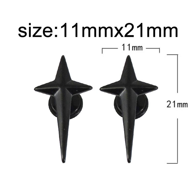 1 Pair Gothic Black Steel-Color Funny Screw Back Stud Earrings For Men/Women Round Ball Spike Cone Tip Stainless Steel Jewelry