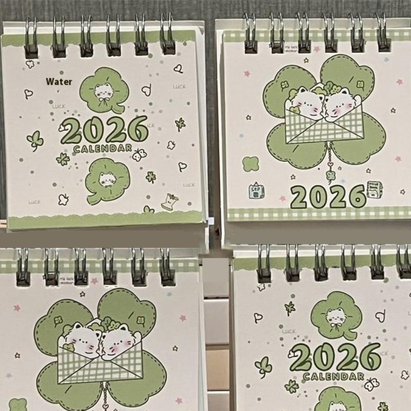 Glückskatze Themen 2026 Mini-Tischkalender Ins Style Dekoration Für Studenten Büro Schreibtisch Organizer Niedlicher Terminplaner