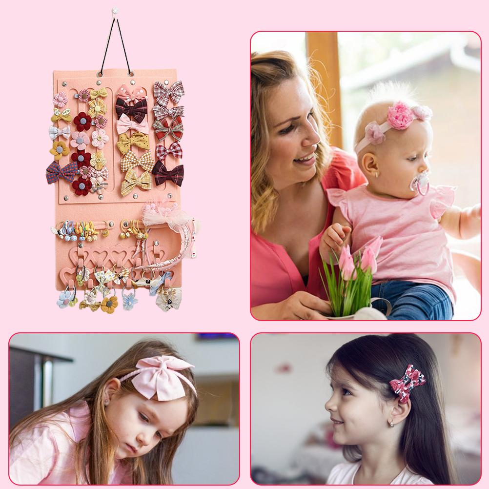 Hair Bows Holder for Baby Girls Hair Clips Storage Hanger Bows and Headbands Holder for Baby Hair Accessories