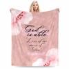 "Floral Christian Quote Keep warm"Flannel Blanket for Bedroom, Living Room, Sofa, and Nap