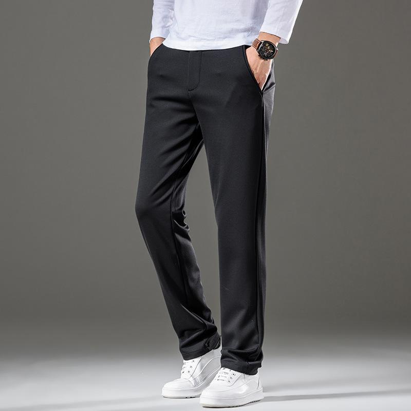 Men's Slim Fitting Small Straight Elastic Casual Pants Men's Regular High Waisted Men's Pants