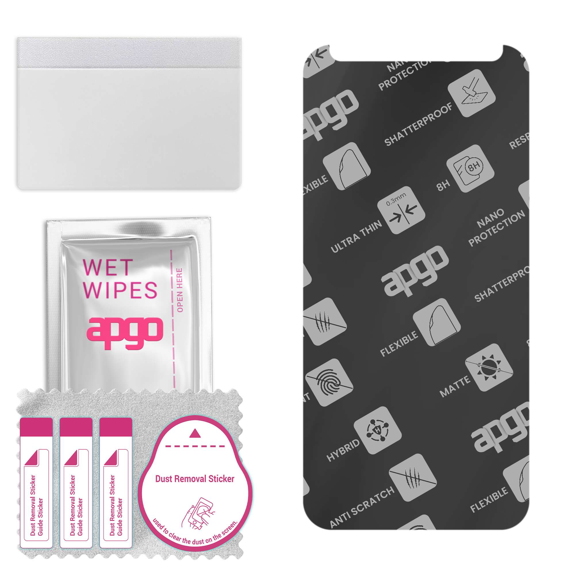 

apgo MATTE Hybrid protective glass compatible with Motorola Moto E6, flexible nano glass, great replacement for tempered glass, scratch-resistant, ful