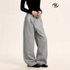 Men Women Vintage Striped Wide Leg Trousers Loose Fit Casual Dress Pants