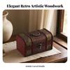 Vintage Wooden Storage Box Metal Latch Decorative Chest Top Handle